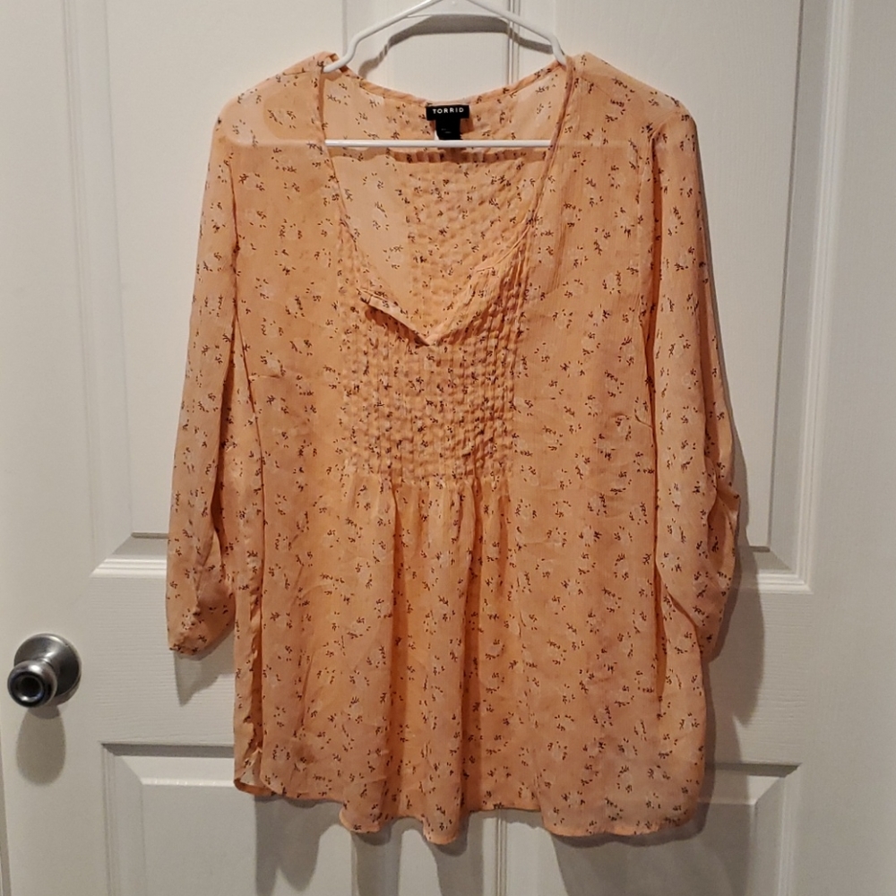 Torrid peach blouse